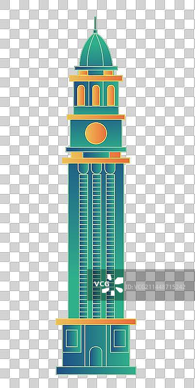 汕尾星河湾钟楼中国风城市复古打卡地标旅游建筑图片素材