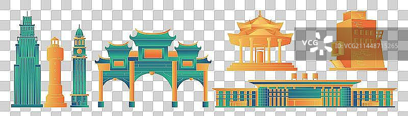 汕尾中国风城市复古打卡地标旅游建筑群图片素材