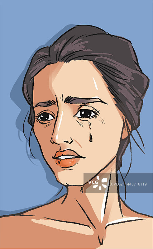 哭泣的女孩图片素材