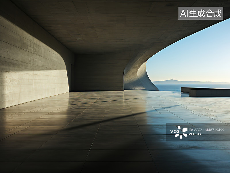 【AI数字艺术】混凝土建筑空间图片素材