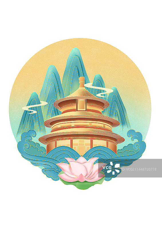 北京特色建筑主题插画图片素材