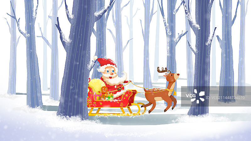 送礼物的圣诞老人图片素材