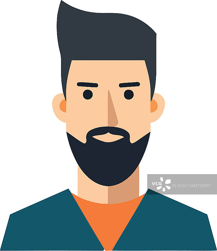 有胡子的英俊男人头像图片素材