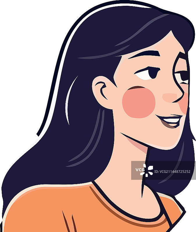 拥有可爱发型的微笑女人图片素材