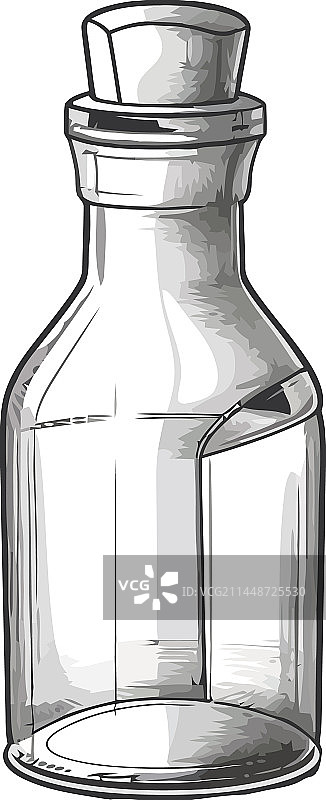 透明玻璃瓶草图图片素材