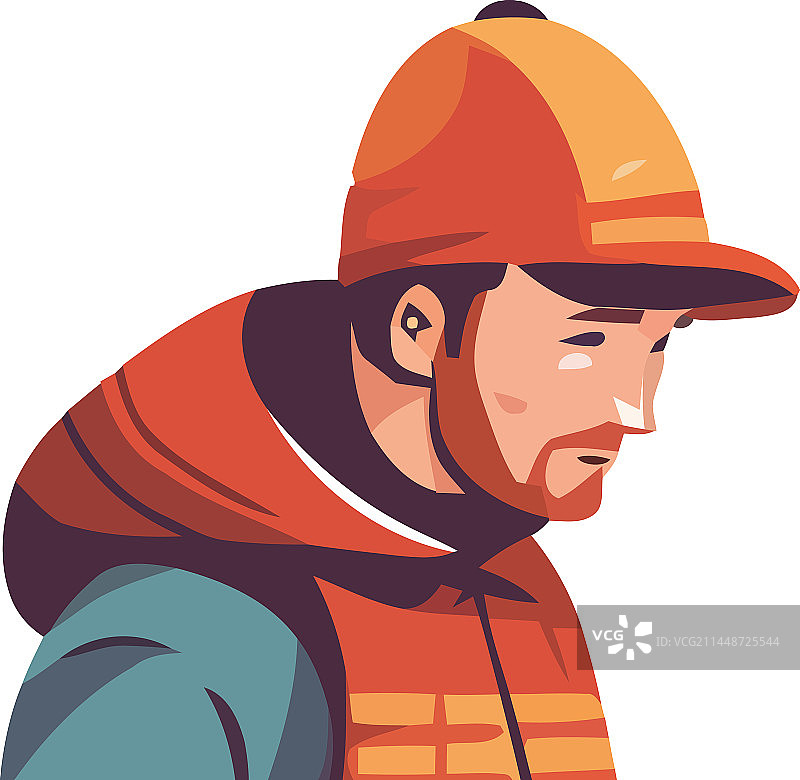 一位戴着运动帽和帽衫的男子图片素材