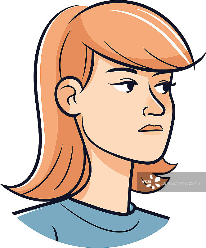 象征着青年之美的可爱卡通头像图片素材