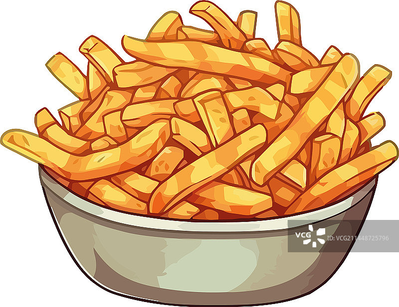 手持一桶炸薯条图片素材