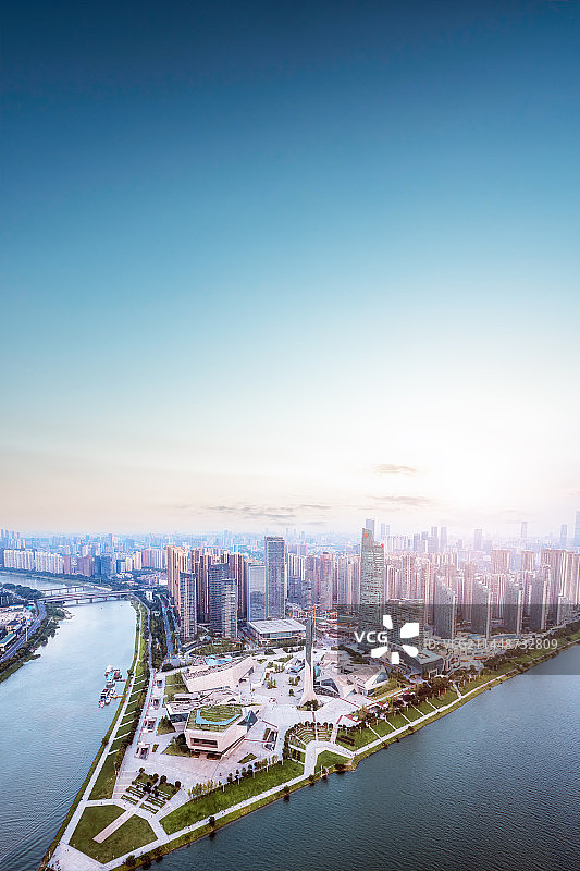 航拍湖南长沙城市风光大画幅图片素材