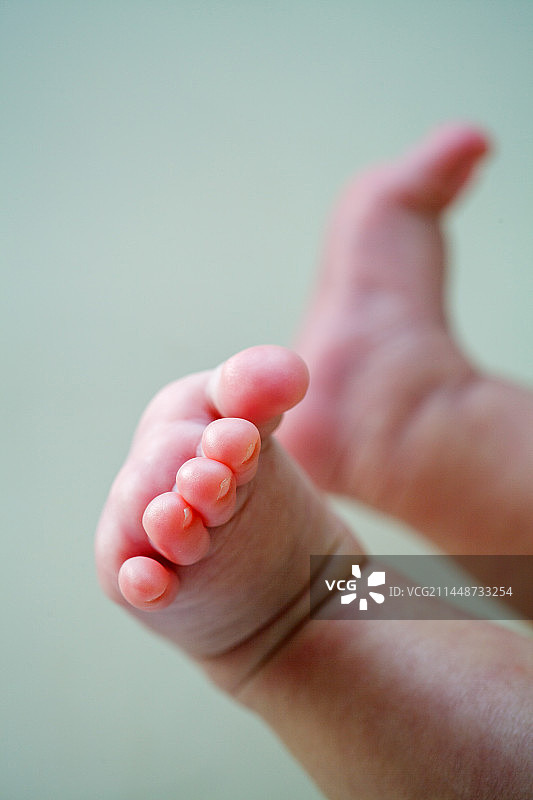 一个月宝宝的脚丫子图片素材