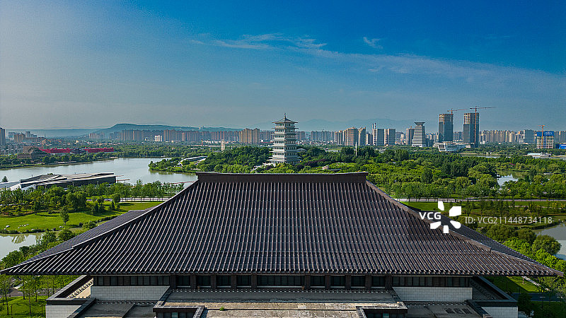 航拍西安长安塔图片素材