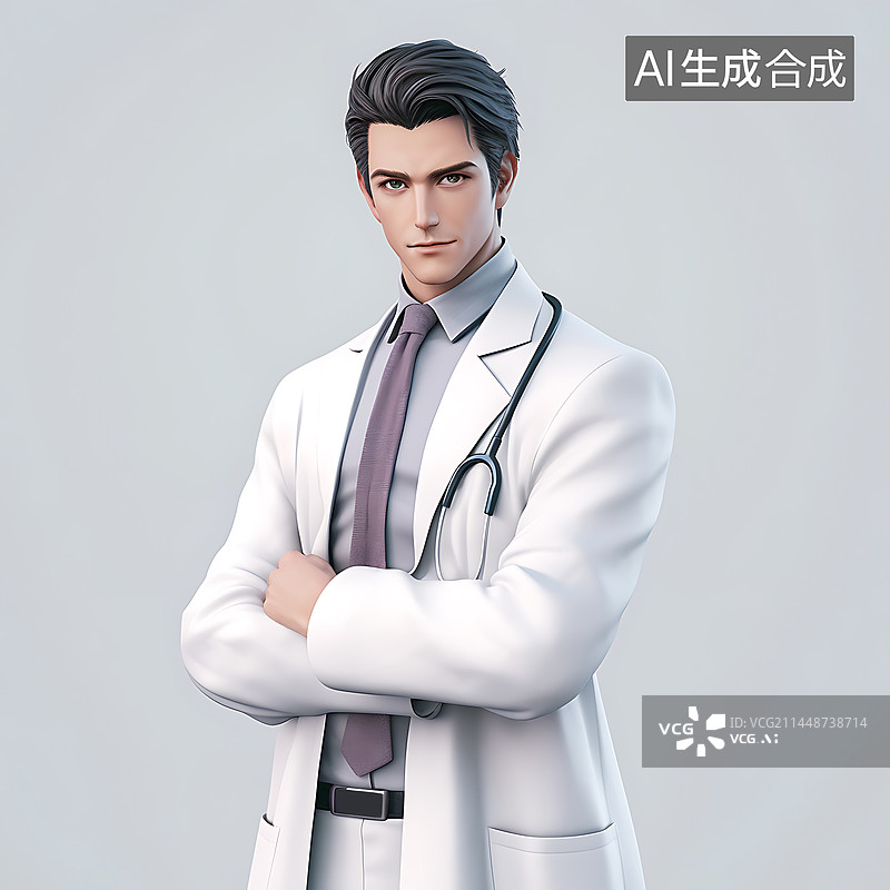 【AI数字艺术】一位男医生形象图片素材
