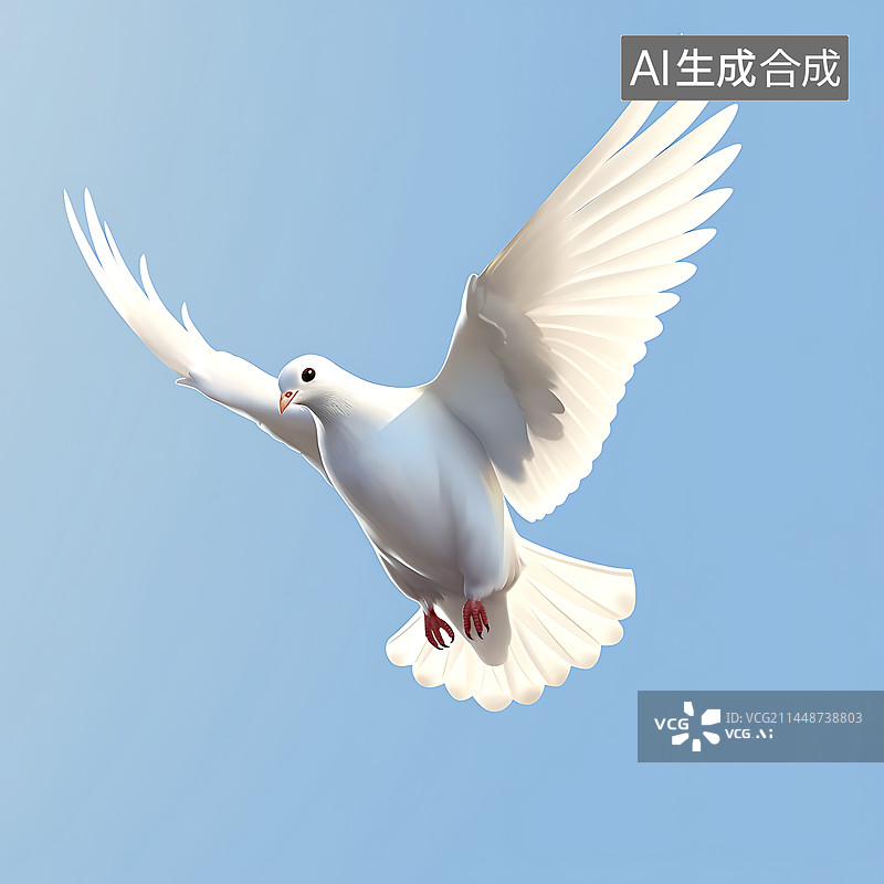 【AI数字艺术】一只飞翔的白鸽图片素材