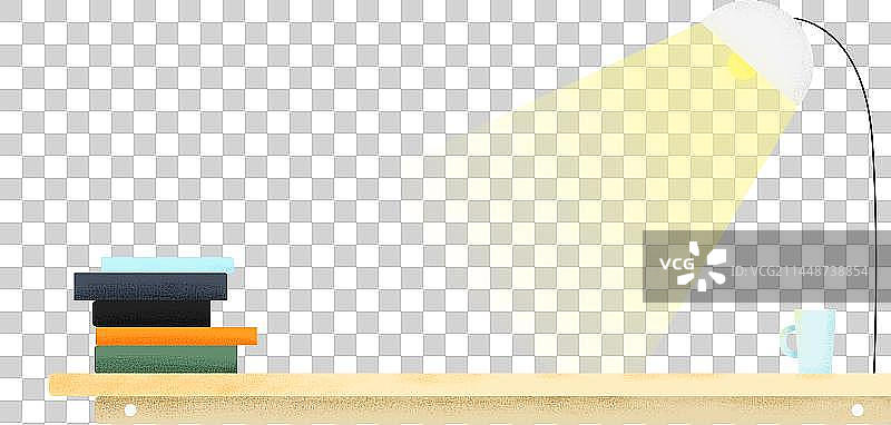 扁平风桌子和书水杯台灯图片素材