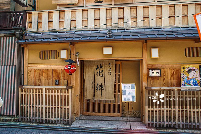 亚洲日本京都祗园艺妓街景观图片素材