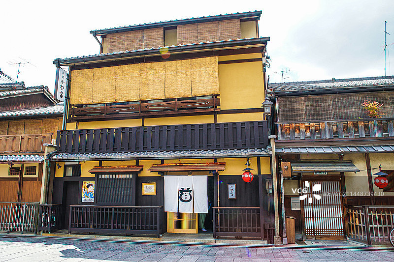 亚洲日本京都祗园艺妓街景观图片素材