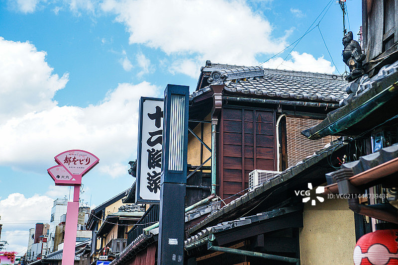 亚洲日本京都祗园艺妓街景观图片素材