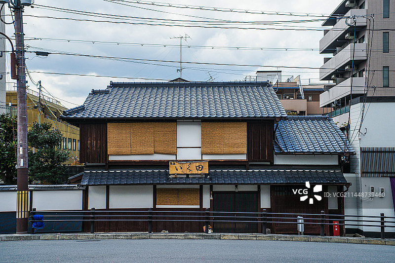 亚洲日本京都祗园艺妓街景观图片素材