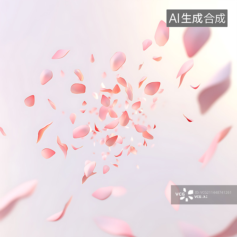 【AI数字艺术】花瓣纷飞图片素材