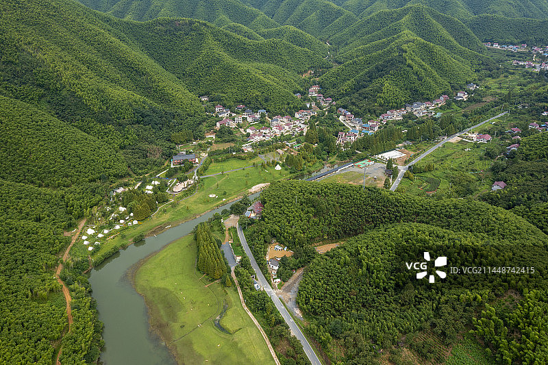 浙江省湖州安吉小杭坑露营地图片素材
