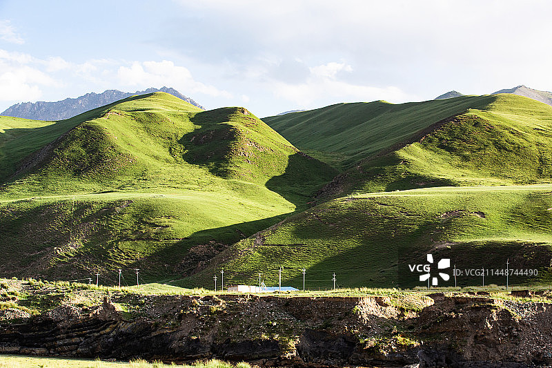 G213 肃南到祁连 野牛沟乡沿途风光图片素材