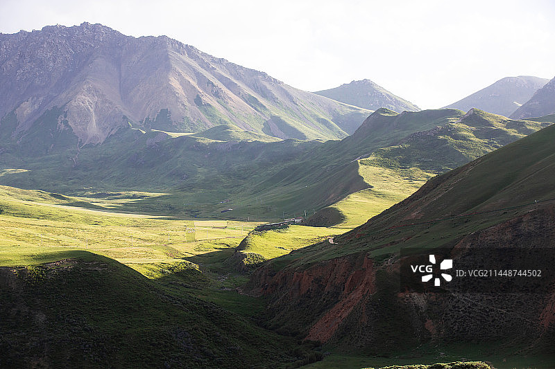 G213 肃南到祁连 野牛沟乡沿途风光图片素材