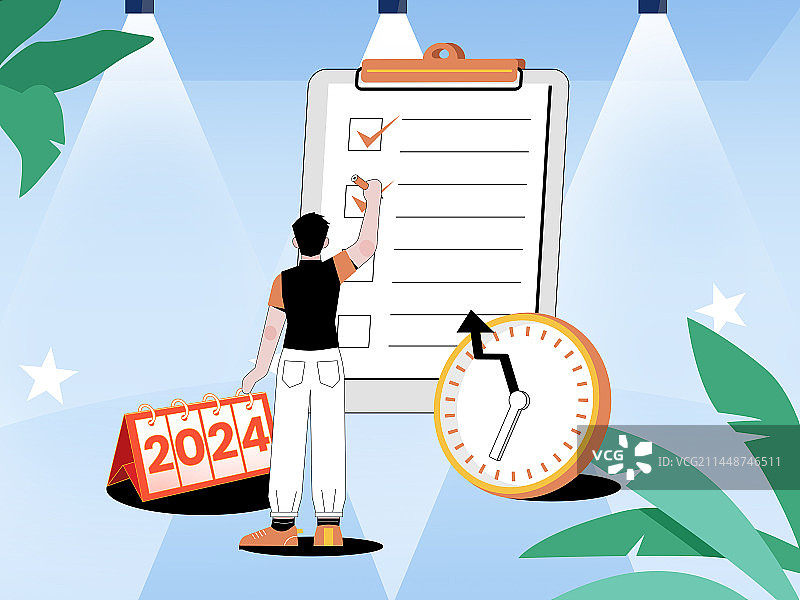 扁平风清新工作插画海报图片素材