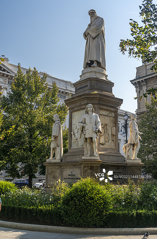 意大利米兰达芬奇纪念碑图片素材