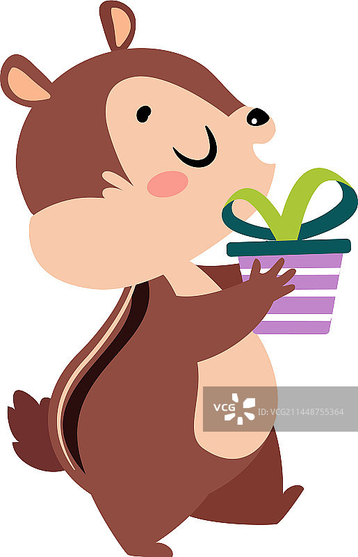 可爱花栗鼠卡通图片素材