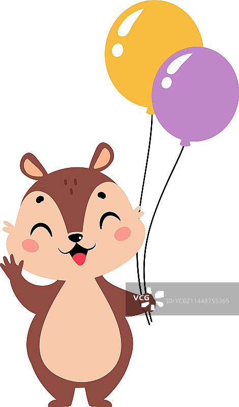 有趣的花栗鼠卡通形象，可爱的鼻子图片素材