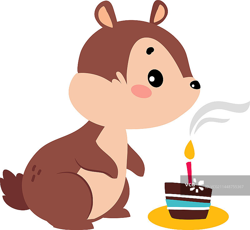 可爱的花栗鼠卡通形象图片素材