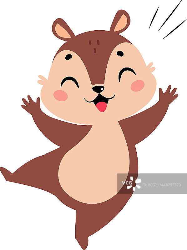 可爱的花栗鼠跳跃图片素材