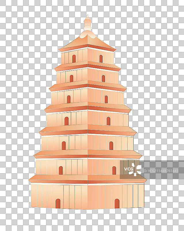 一带一路陆上丝路中欧班列西安大雁塔国潮元素图片素材