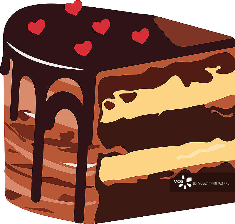 草莓奶油糖霜甜巧克力蛋糕图片素材