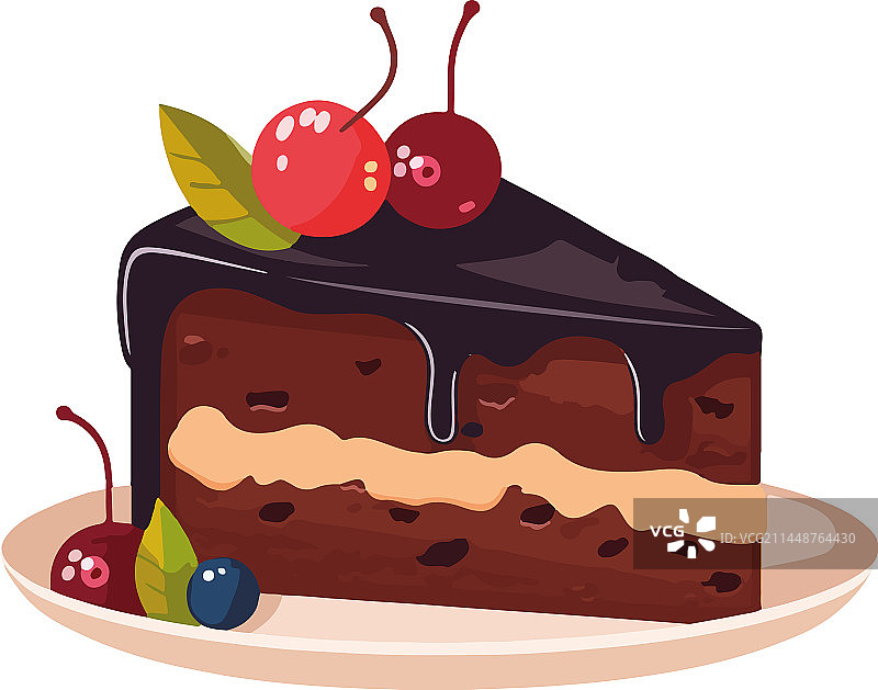 新鲜浆果装饰的甜派切片图片素材