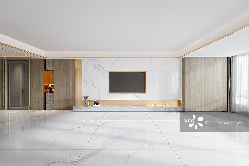 现代风格住宅客厅电视背景墙图片素材