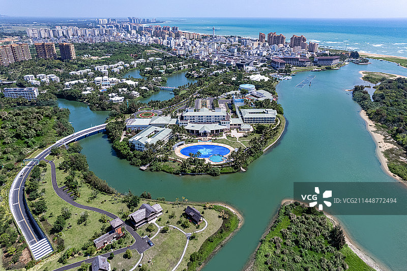 高空俯拍东屿岛全景图片素材