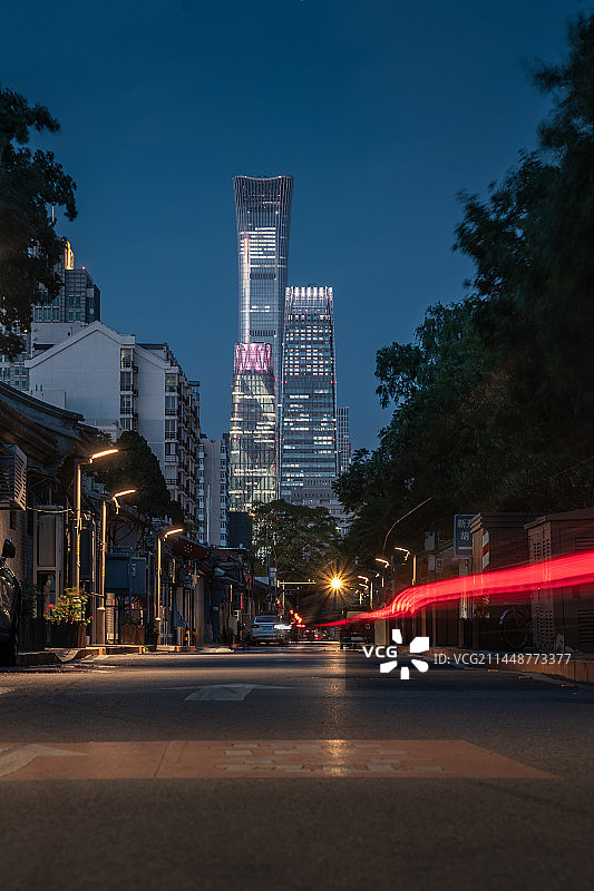 北京西总布胡同国贸CBD夜景图片素材