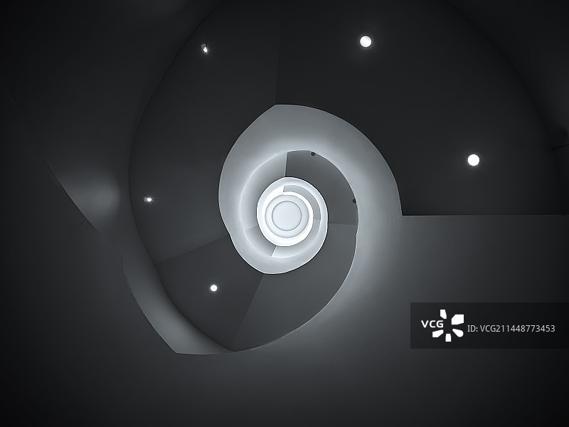 成都麓湖美术馆旋转楼梯图片素材