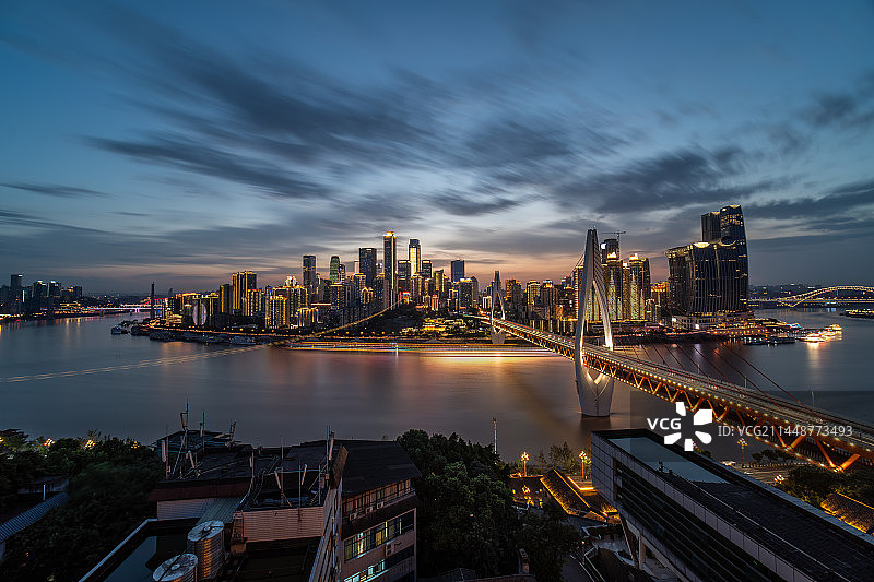 重庆渝中半岛城市天际线夜景图片素材