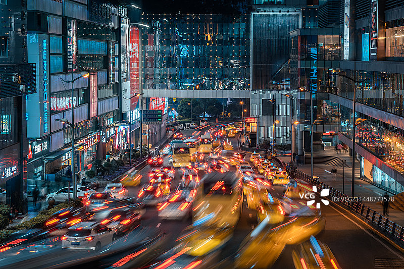 重庆观音桥商圈夜景图片素材