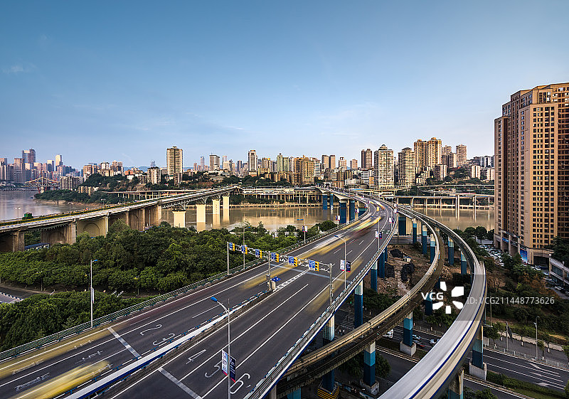 重庆华新街渝澳大桥城市风光图片素材