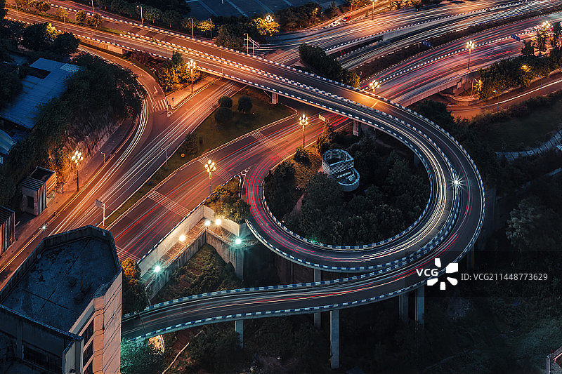 重庆海桐东路立交桥夜景图片素材
