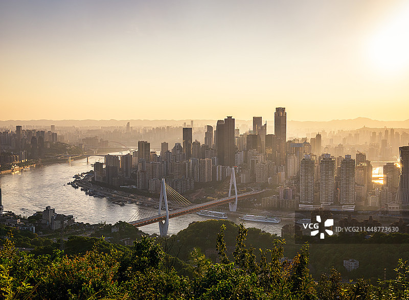 山城重庆天际线夕阳图片素材