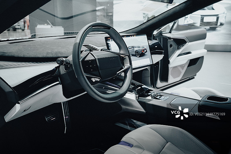 国产新能源汽车内饰特写图片素材