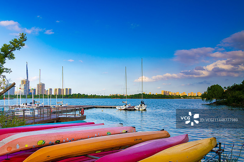 南通紫琅湖风情图片素材