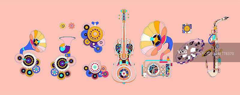 蒸汽朋克复古矢量素材合集图片素材