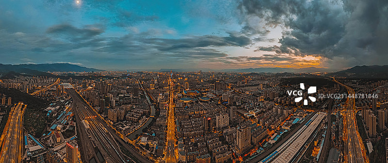 全景福州城市风光图片素材