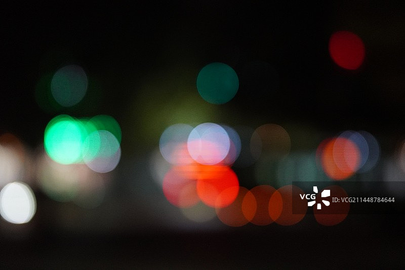 夜景街道的光斑图片素材