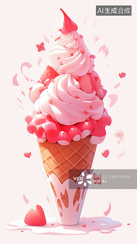 【AI数字艺术】冰淇淋插画图片素材